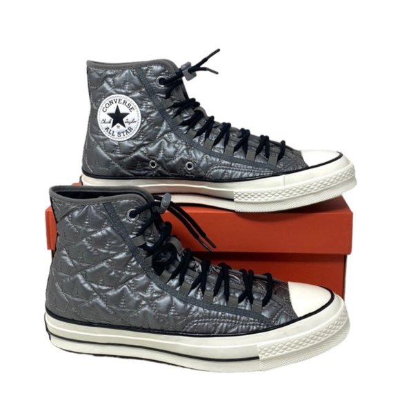 Converse Chuck 70 Quilted High Sneakers Women Size Synthetic Gray Shoes A08719C - Picture 6 of 8